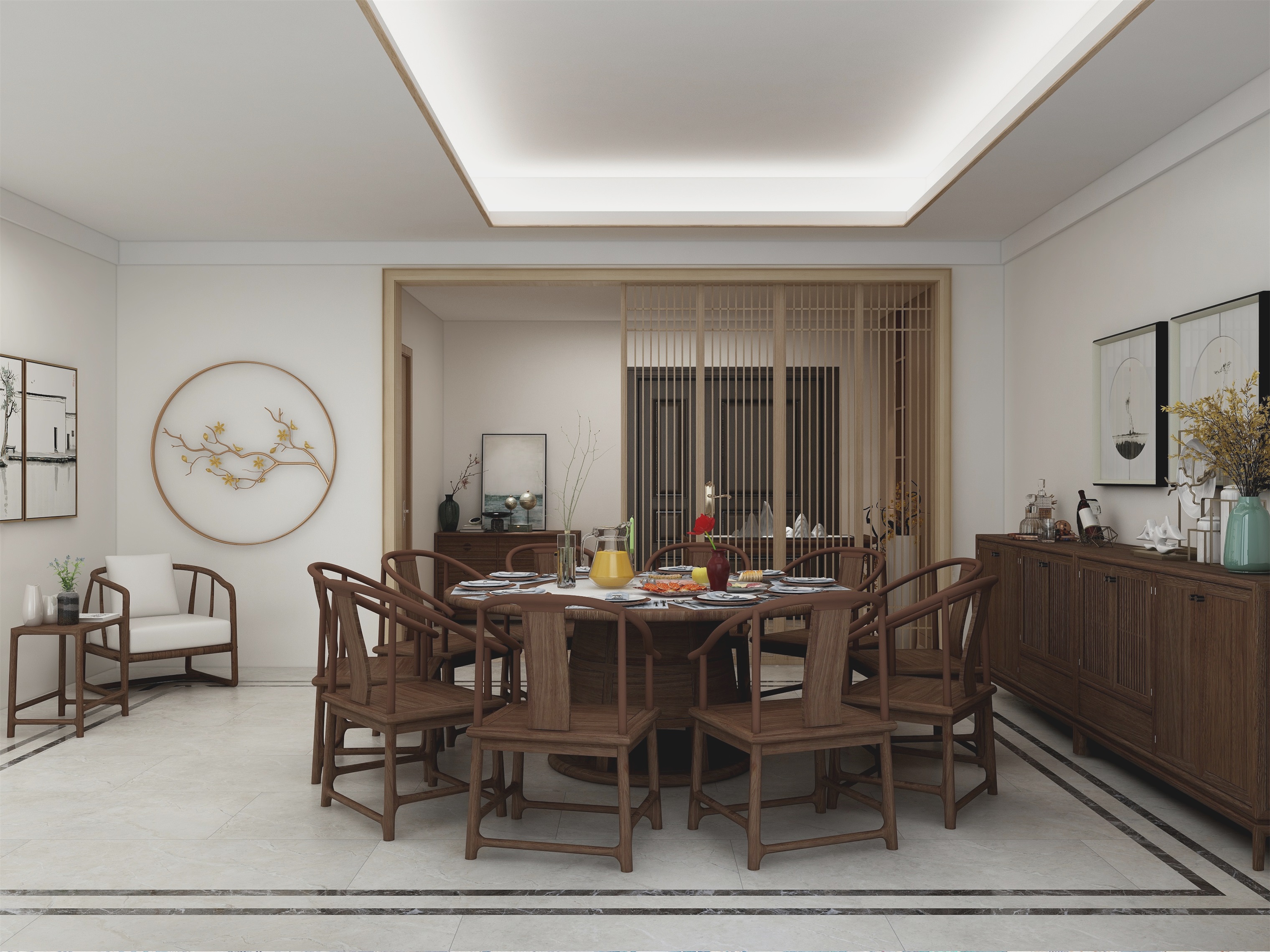  430m²新中式别墅，尽显山水意境|东家新中式整体木作