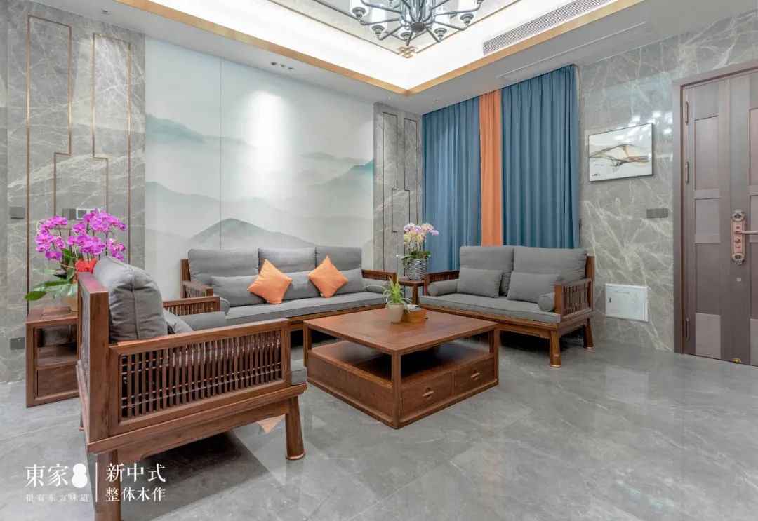 新中式案例 | 480m²联排别墅设计,高级时尚混搭