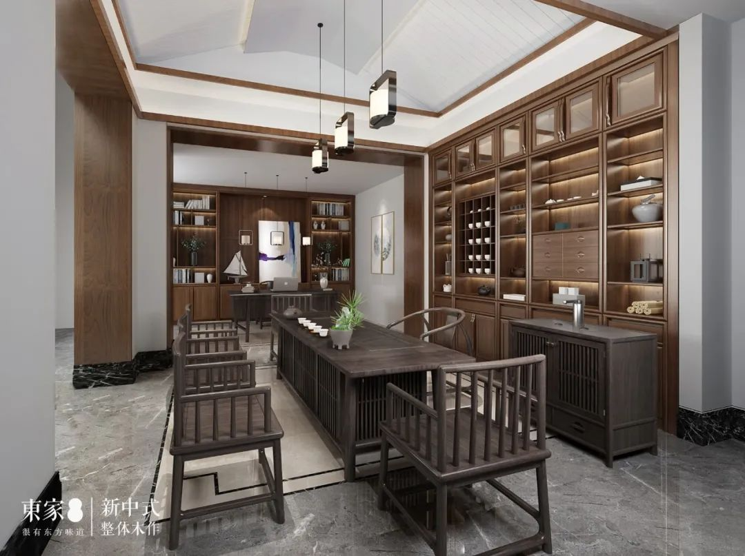 新中式案例 | 650m²中式院墅,闲听花静鸟喧,这样的设计才有生活趣味