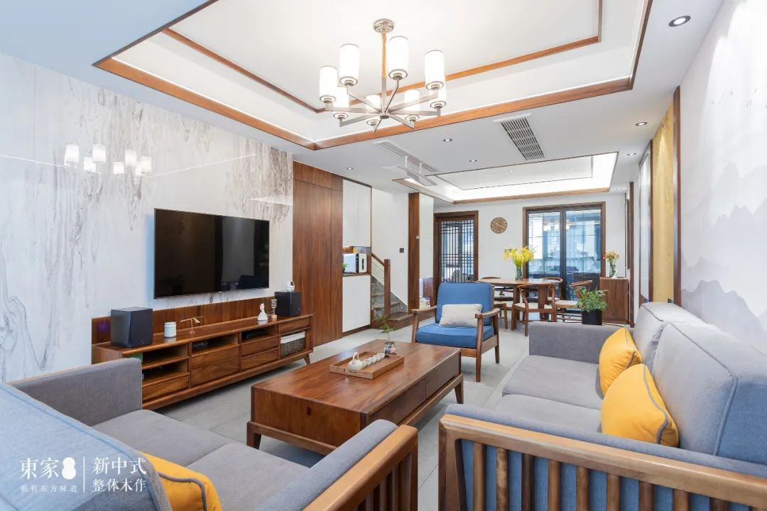 新中式案例 | 160m²复式居宅,隐形门设计,惊艳巧妙!
